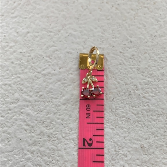 Elegant Gold Cherry Earrings - Picture 4 of 4